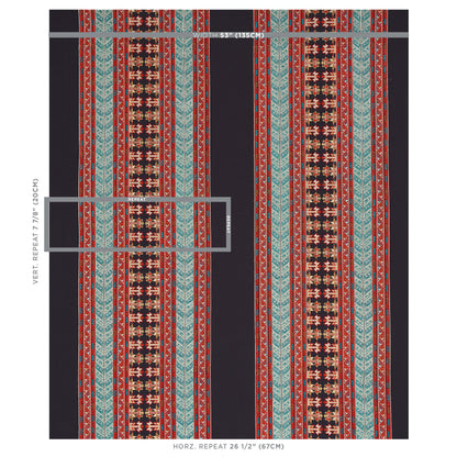 SCHUMACHER  BOHEMIA VINKA EMBROIDERY EMBROIDERIES EMBROIDERIES RED , BLACK   - 79621