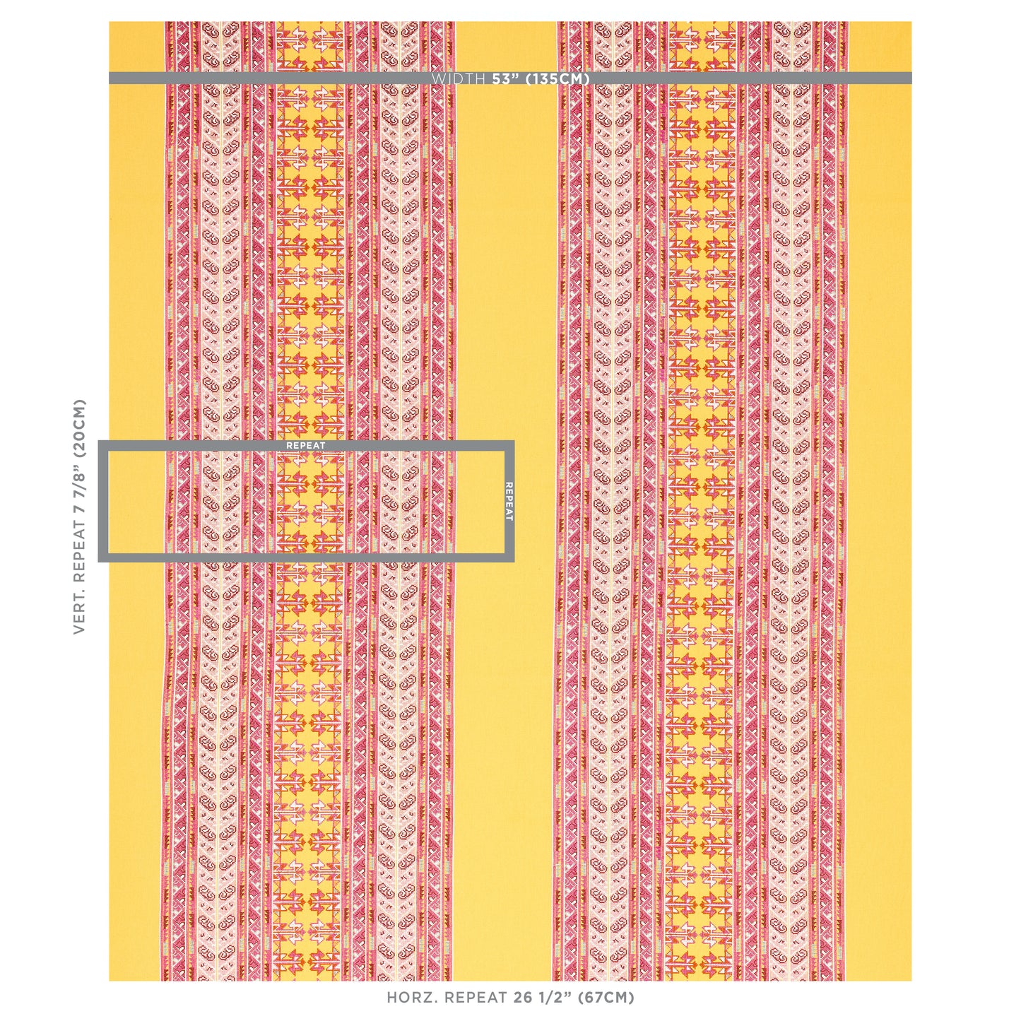 SCHUMACHER  BOHEMIA VINKA EMBROIDERY EMBROIDERIES EMBROIDERIES PINK , YELLOW   - 79622