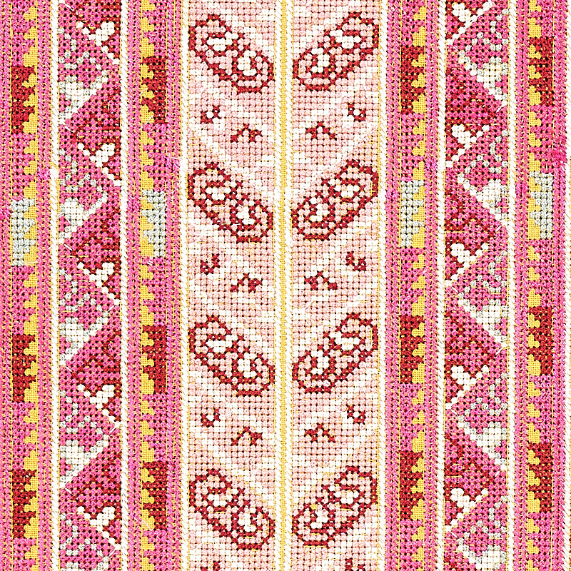 SCHUMACHER  BOHEMIA VINKA EMBROIDERY EMBROIDERIES EMBROIDERIES PINK , YELLOW   - 79622