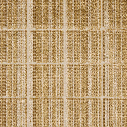 Beige and copper-toned striped velvet fabric with a rectangular block pattern; cut velvet texture and warm neutral tones.