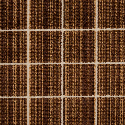 Mocha velvet fabric with a cut and patterned geometric texture