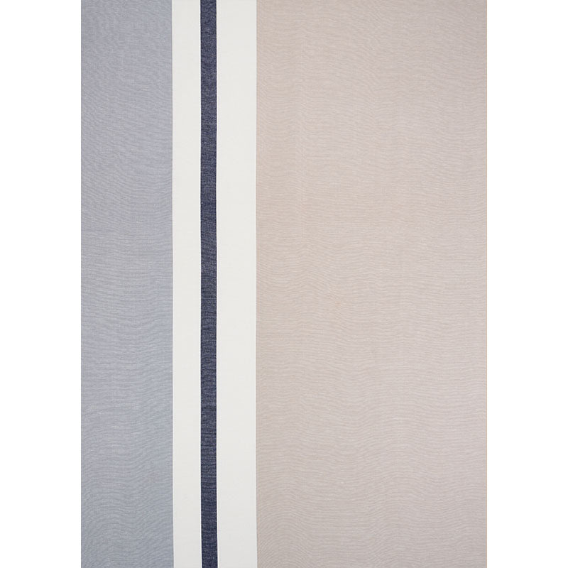 Three vertical textured linen stripe weave swatches in grey and sand tones.