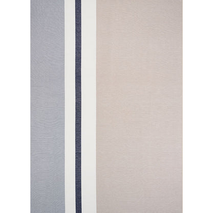 Three vertical textured linen stripe weave swatches in grey and sand tones.