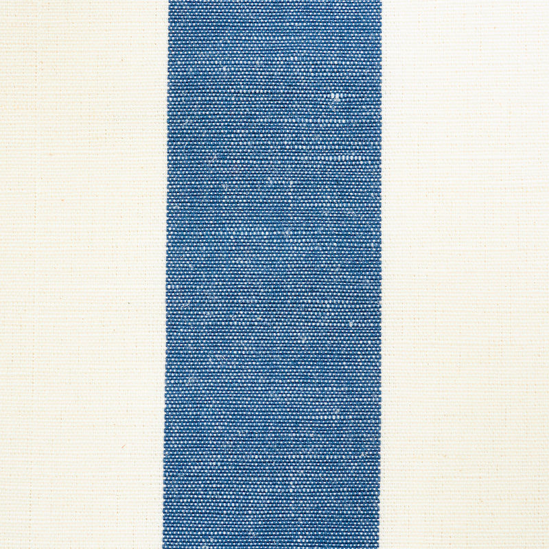 Blue and lilac linen stripe embroidery on beige background.