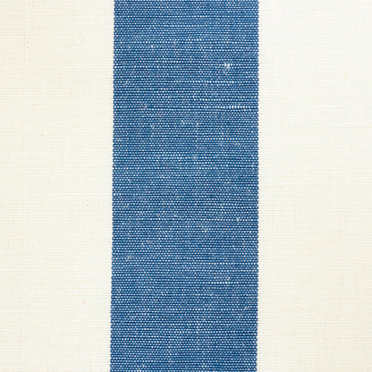 Blue and lilac linen stripe embroidery on beige background.