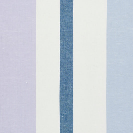 SCHUMACHER  SCANDINAVIAN MODERN LOLLAND LINEN STRIPE EMBROIDERIES EMBROIDERIES LILAC , BLUE   - 79661