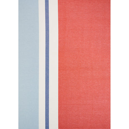 SCHUMACHER  SCANDINAVIAN MODERN LOLLAND LINEN STRIPE PATTERN WOVENS PATTERN WOVENS SKY , CORAL   - 79662
