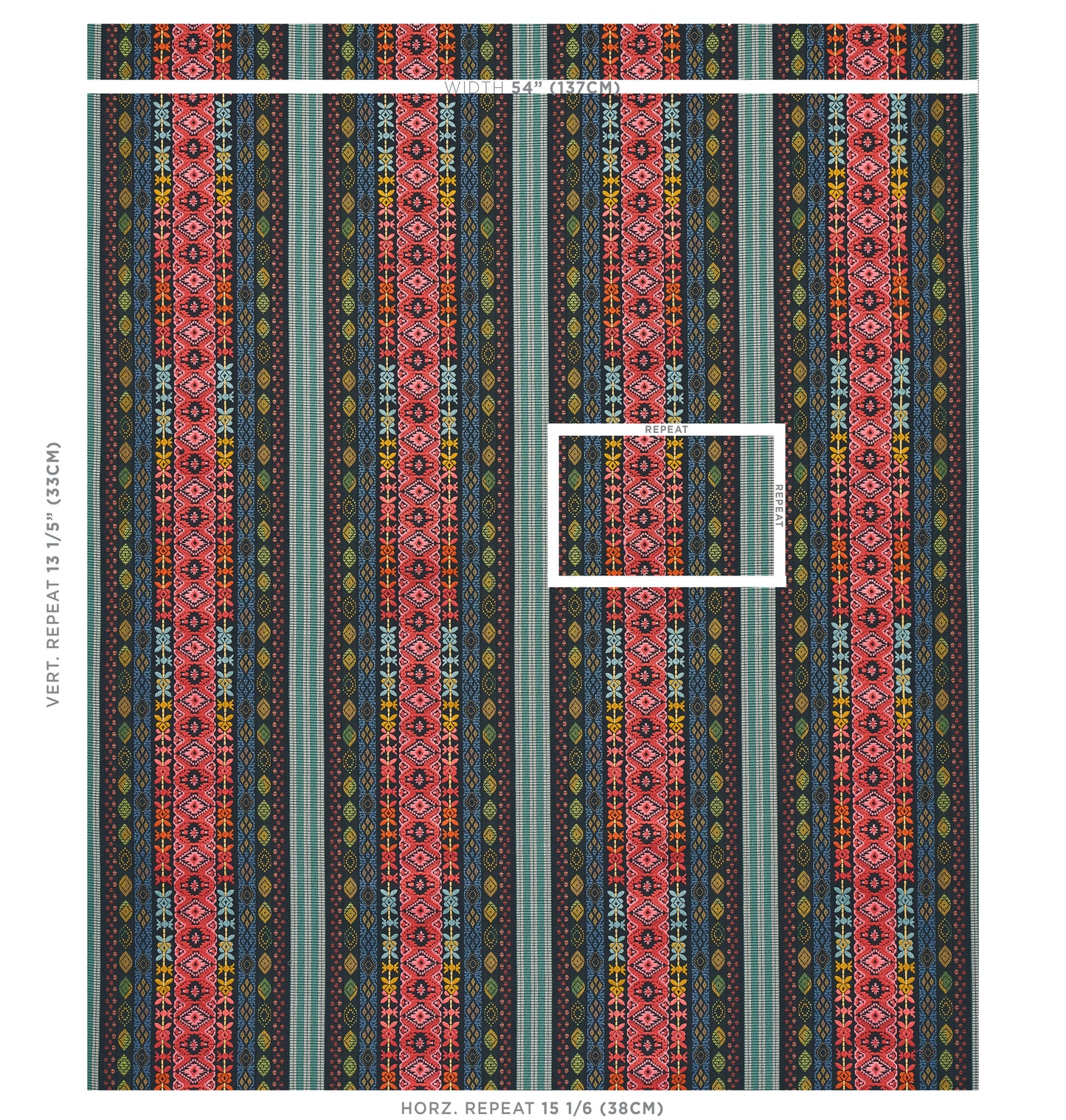 SCHUMACHER  BOHEMIA COSIMA EMBROIDERY EMBROIDERIES EMBROIDERIES CARBON MULTI   - 79681