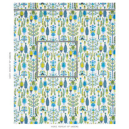 SCHUMACHER  PERENNIAL FAVORITES DESNA EMBROIDERY EMBROIDERIES EMBROIDERIES BLUE , GREEN   - 79821