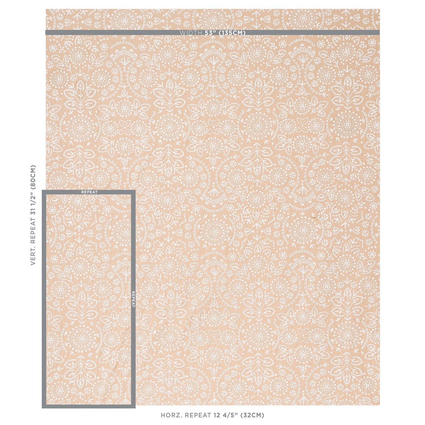 SCHUMACHER  BOHEMIA Tiana Embroidery EMBROIDERIES EMBROIDERIES NATURAL   - 79861