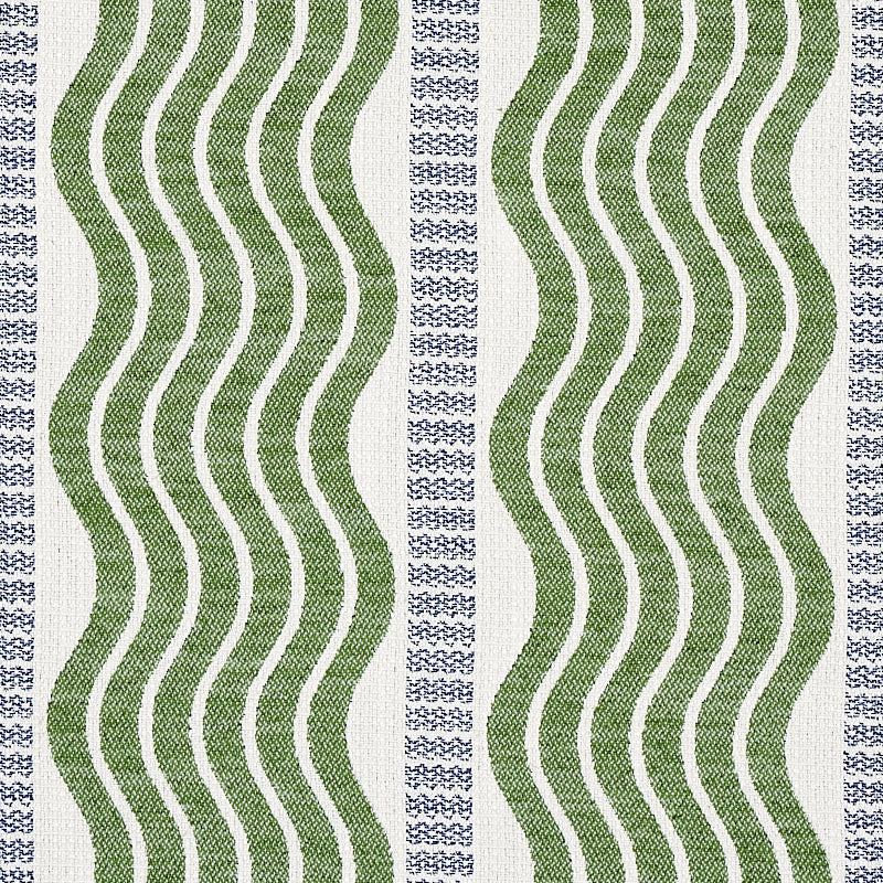 SCHUMACHER FABRIC  COPACABANA SINA STRIPE   GREEN   - 79940