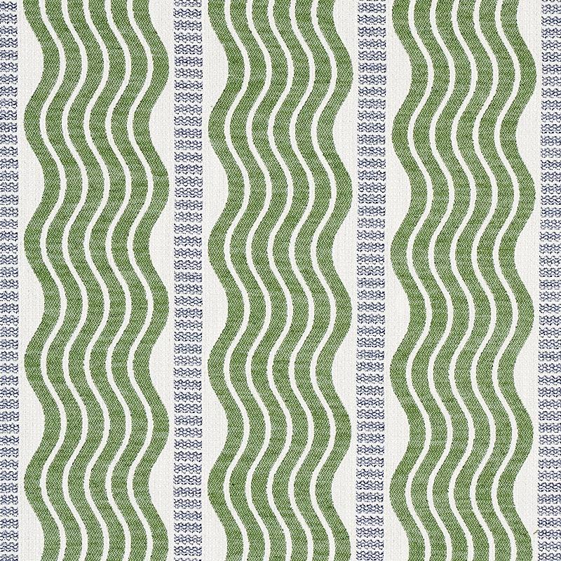 SCHUMACHER FABRIC  COPACABANA SINA STRIPE   GREEN   - 79940