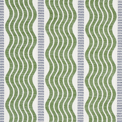 SCHUMACHER FABRIC  COPACABANA SINA STRIPE   GREEN   - 79940