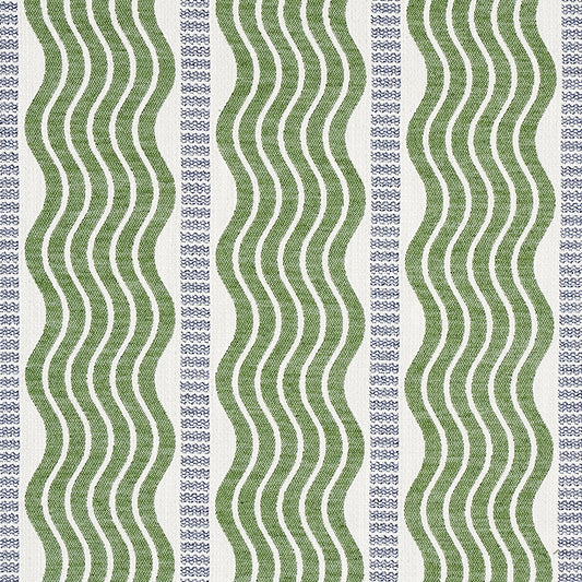 SCHUMACHER FABRIC  COPACABANA SINA STRIPE   GREEN   - 79940