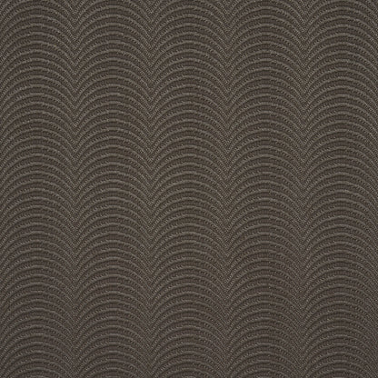 Brown textured upholstery fabric with a repeating curved arc pattern, ideal for furniture.