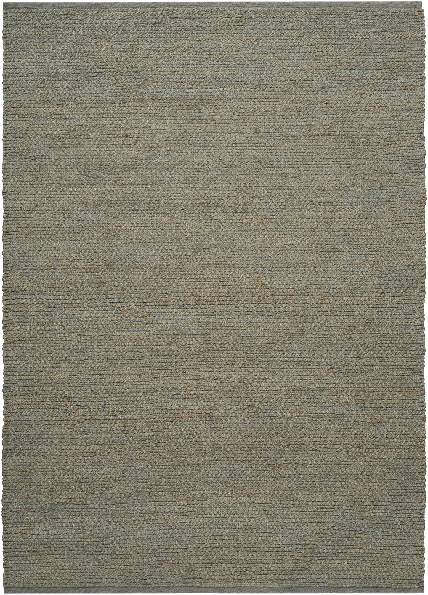Rectangular flat-weave rug in taupe-grey, textured natural fiber with tight weave for a casual, earthy look.