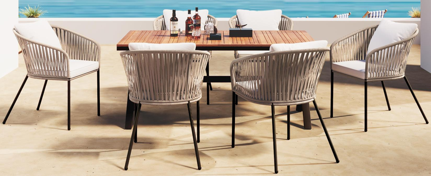 7 Pieces Patio Dining Set, All-Weather Outdoor Furniture Set