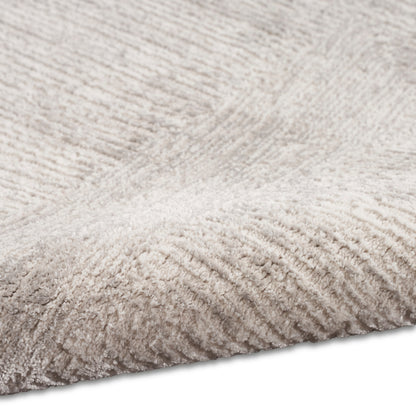 Beige plush shag rug close-up with soft high-pile fibers, cozy area rug.