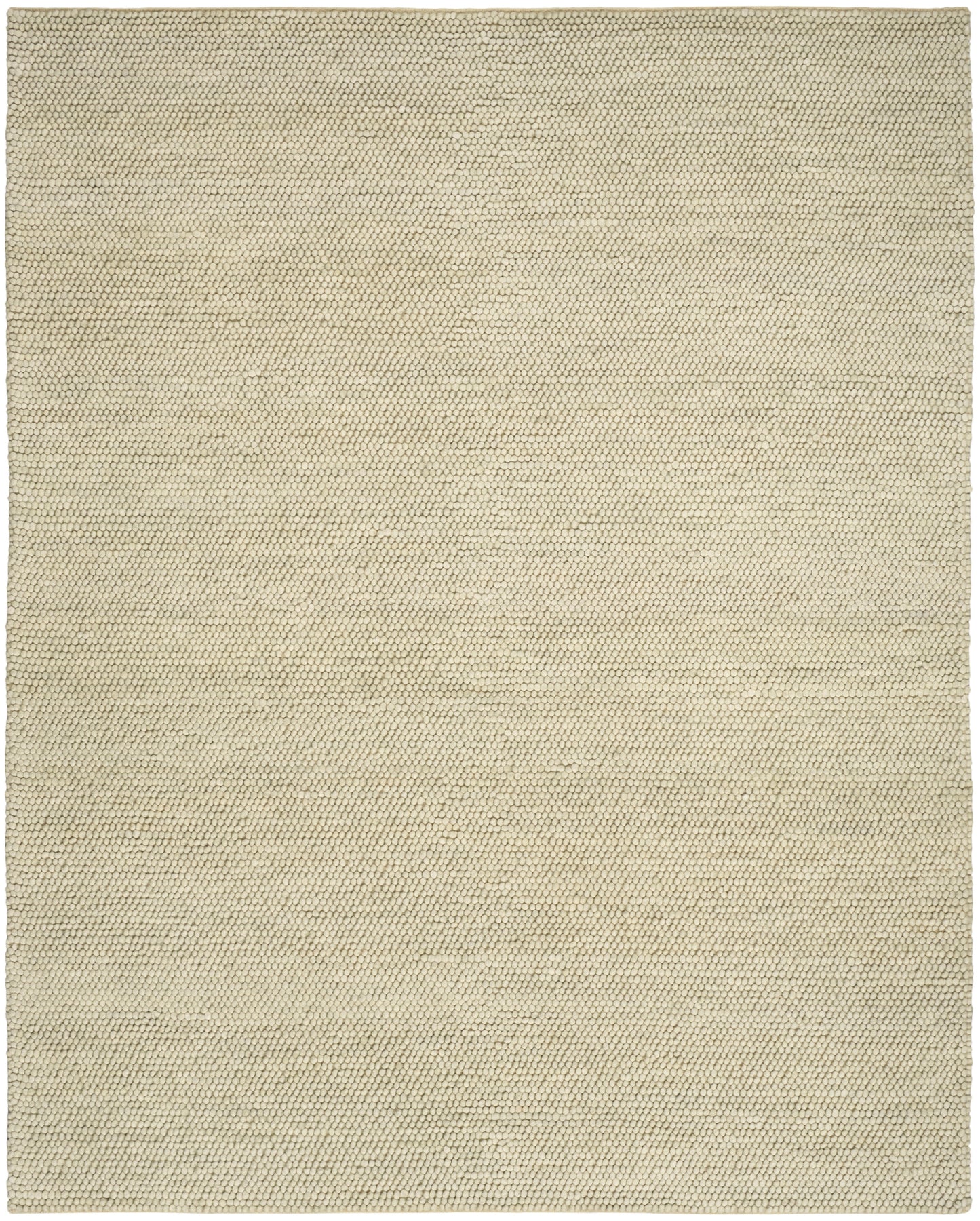 Beige flatwoven rug with tight loop texture; natural fiber look, rectangular, neutral home decor.