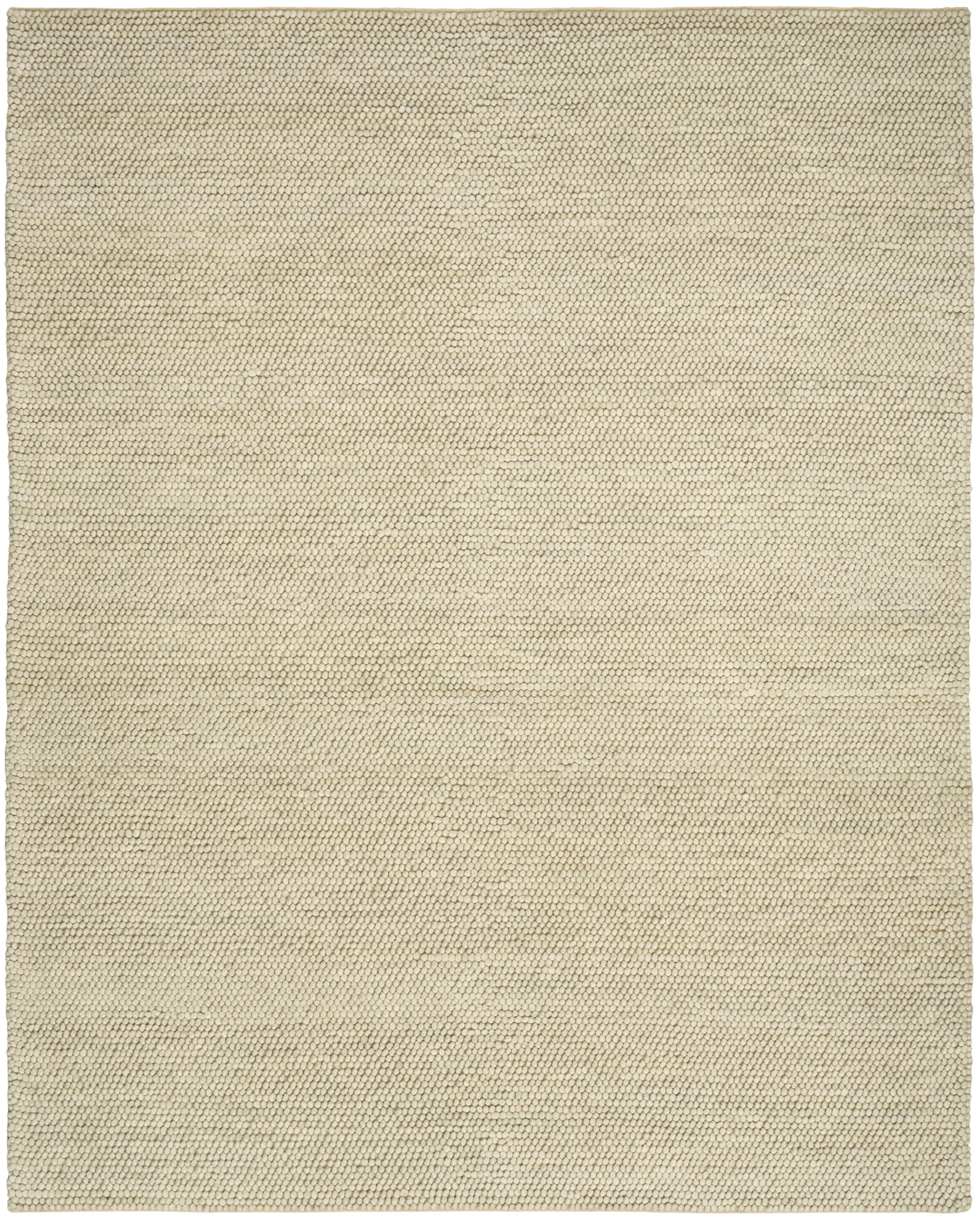 Beige flatwoven rug with tight loop texture; natural fiber look, rectangular, neutral home decor.