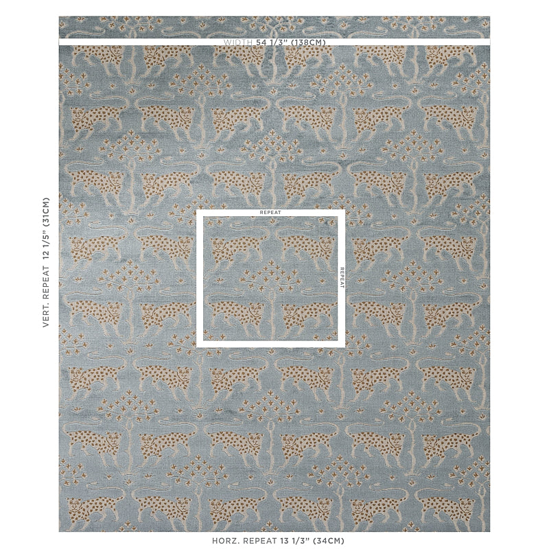 SCHUMACHER FABRIC  CUT & PATTERNED VELVETS WOODLAND LEOPARD VELVET   MINERAL   - 80080