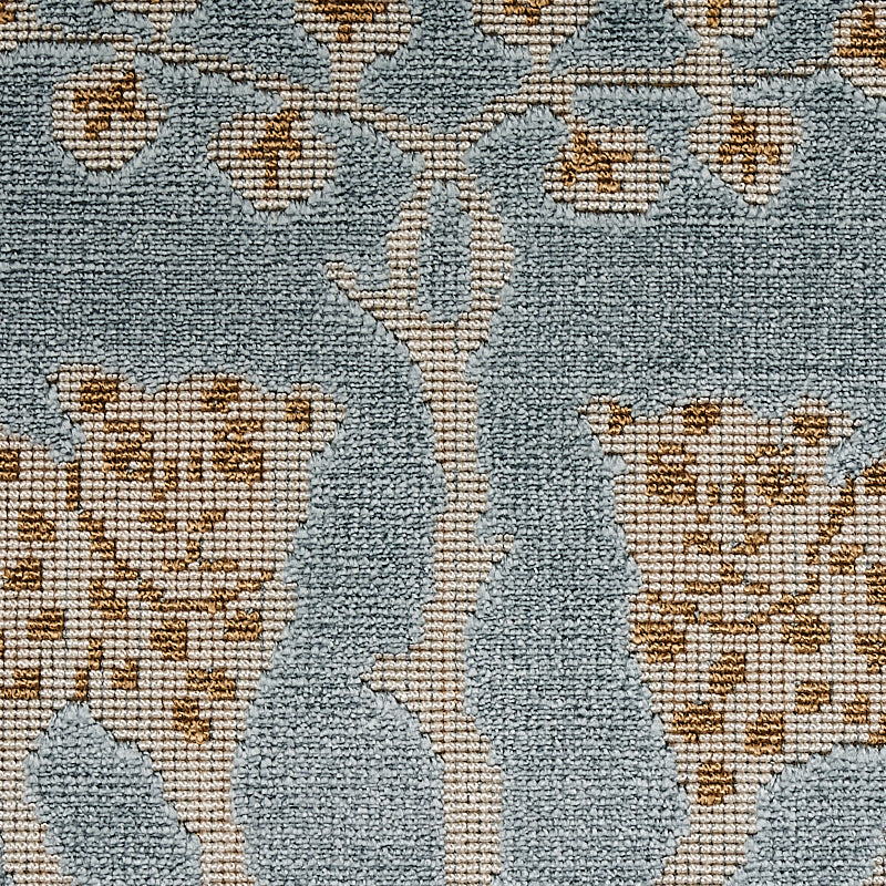 SCHUMACHER FABRIC  CUT & PATTERNED VELVETS WOODLAND LEOPARD VELVET   MINERAL   - 80080