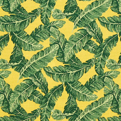 SCHUMACHER  PERENNIAL FAVORITES TROPICAL LEAF ??PINGL?? WOVEN WOVEN GREEN , YELLOW   - 80091