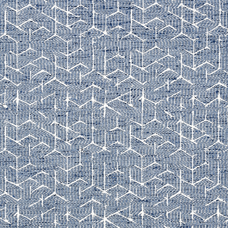 Slate gray square with a narrow blue mosaic border along the right edge; minimalist tile-inspired design.