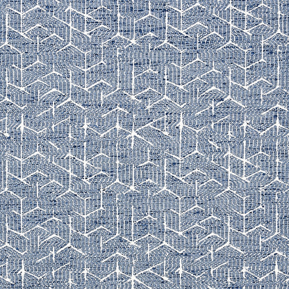 Slate gray square with a narrow blue mosaic border along the right edge; minimalist tile-inspired design.