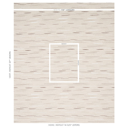 Large beige area rug with subtle brown dash lines; modern neutral pattern, rectangular shape.