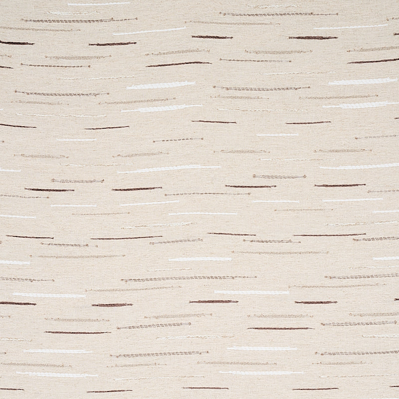 Beige fabric featuring scattered brown and white dash-shaped brushstrokes for a subtle pattern.