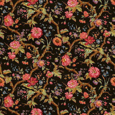 BRUNSCHWIG & FILS PRINT JACOBEANS MULTI,BLACK,BROWN   - 8015129.68.0