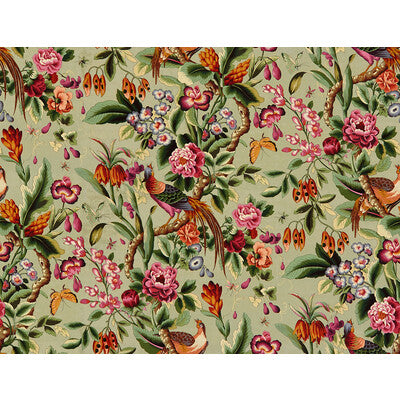 BRUNSCHWIG & FILS PRINT FLORA & FAUNA MULTI,MULTI,GREY   - 8015130.1611.0