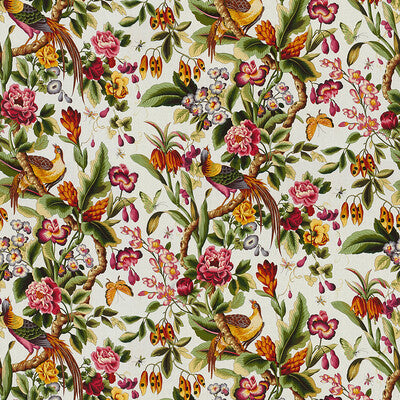 BRUNSCHWIG & FILS PRINT FLORA & FAUNA MULTI,IVORY,   - 8015130.47.0