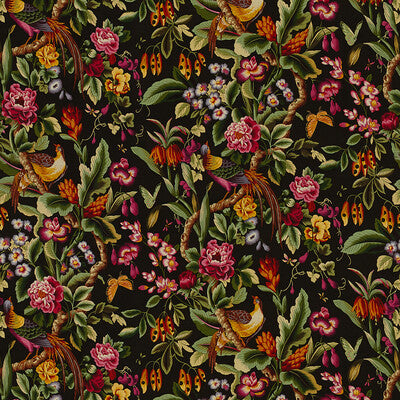 BRUNSCHWIG & FILS PRINT FLORA & FAUNA MULTI,BLACK,BROWN   - 8015130.68.0