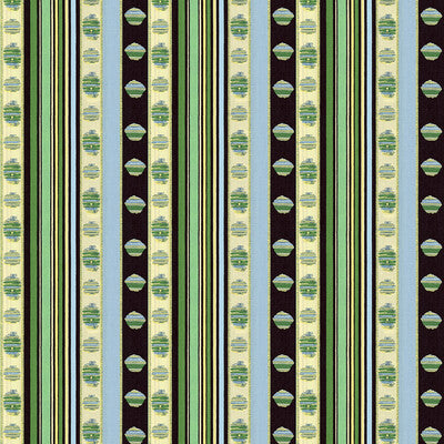 BRUNSCHWIG & FILS PRINT STRIPES GREEN,YELLOW,BLUE   - 8015144.513.0