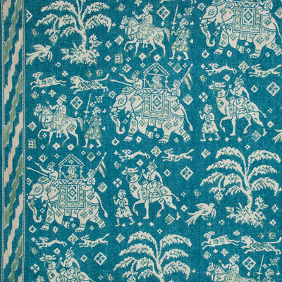 BRUNSCHWIG & FILS PRINT GLOBAL TEAL,TEAL,   - 8015175.133.0