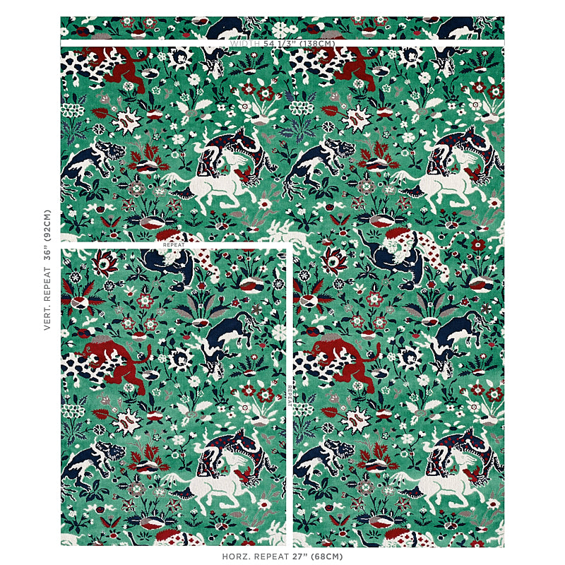 SCHUMACHER  CUT & PATTERNED VELVETS SAINT AMBROSE VELVET   Jade   - 80170