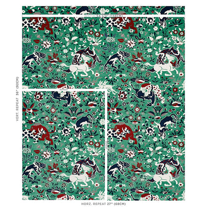 SCHUMACHER  CUT & PATTERNED VELVETS SAINT AMBROSE VELVET   Jade   - 80170