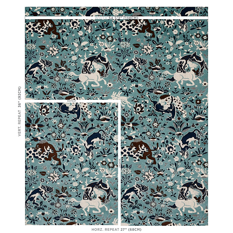 SCHUMACHER  CUT & PATTERNED VELVETS SAINT AMBROSE VELVET   Cadet   - 80171