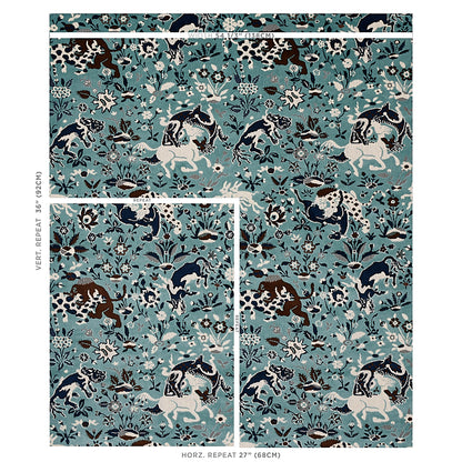 SCHUMACHER  CUT & PATTERNED VELVETS SAINT AMBROSE VELVET   Cadet   - 80171