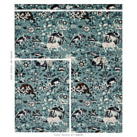 SCHUMACHER  CUT & PATTERNED VELVETS SAINT AMBROSE VELVET   Cadet   - 80171