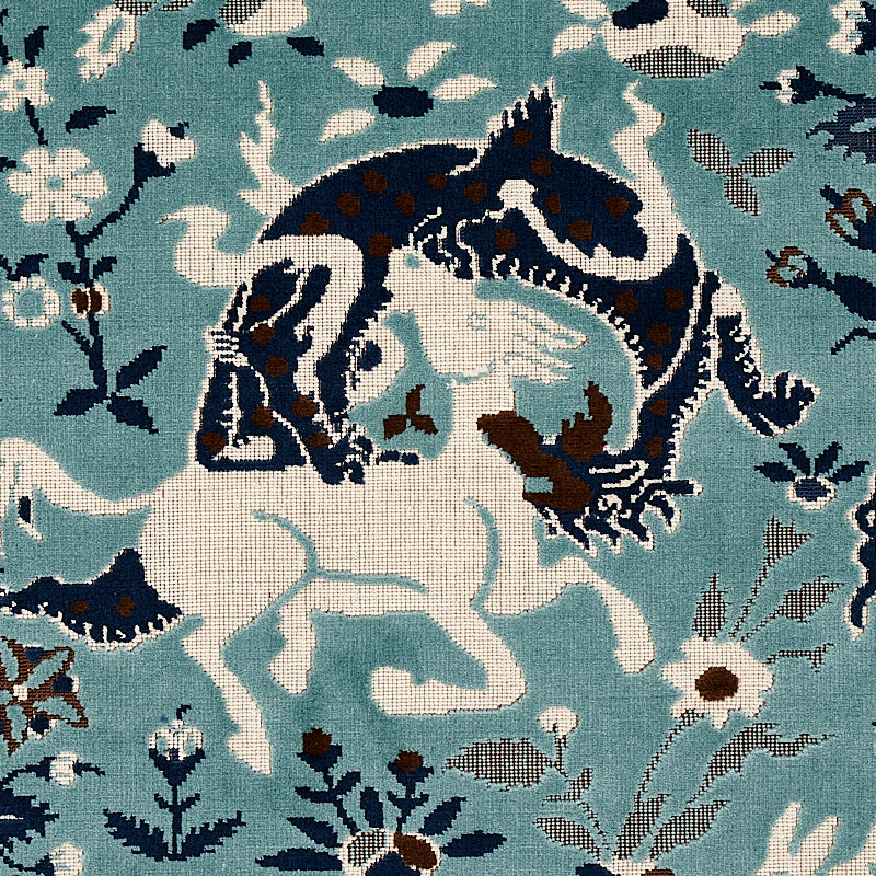 SCHUMACHER  CUT & PATTERNED VELVETS SAINT AMBROSE VELVET   Cadet   - 80171