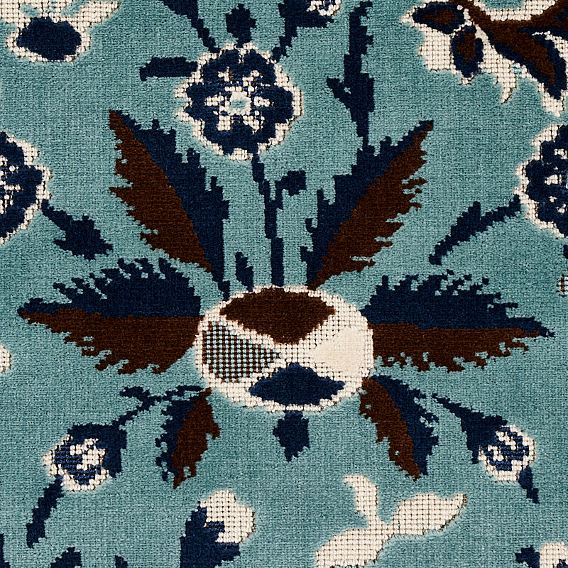 SCHUMACHER  CUT & PATTERNED VELVETS SAINT AMBROSE VELVET   Cadet   - 80171