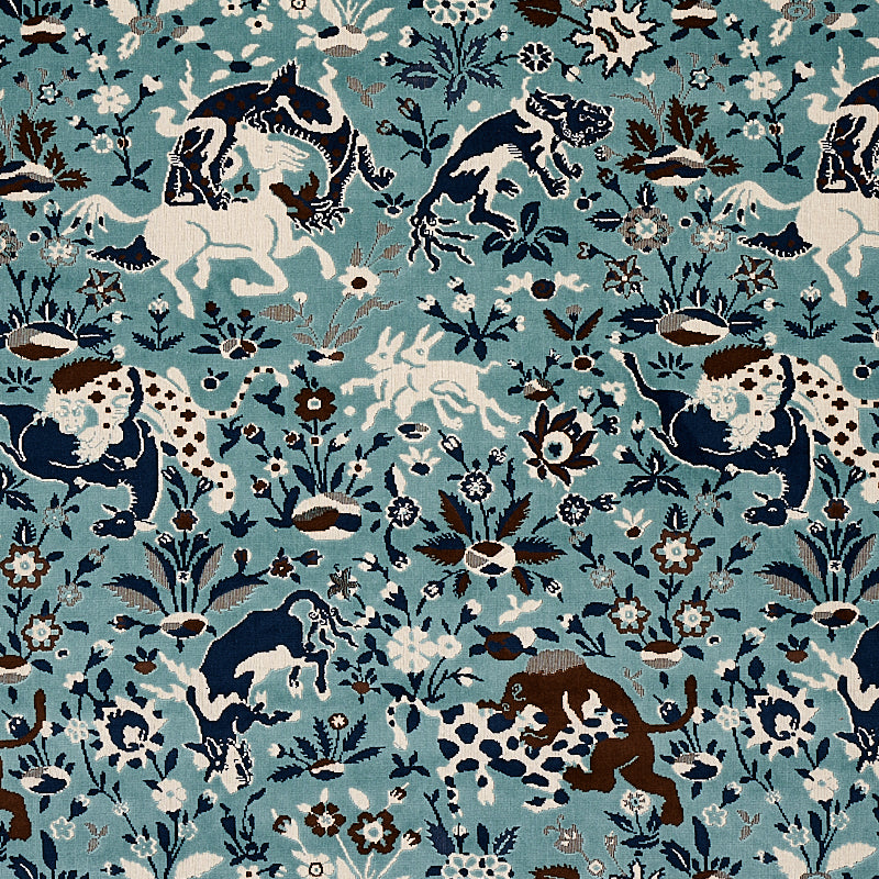 SCHUMACHER  CUT & PATTERNED VELVETS SAINT AMBROSE VELVET   Cadet   - 80171