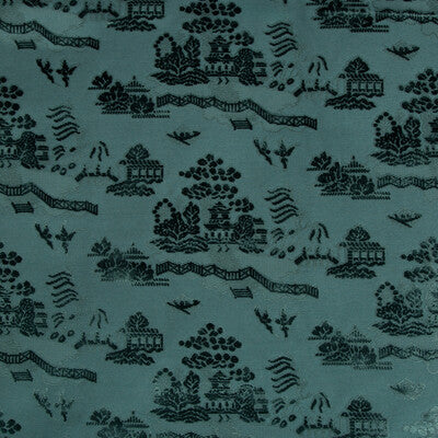 BRUNSCHWIG & FILS VELVET CHINOISERIE TEAL,TEAL,   - 8017129.35.0