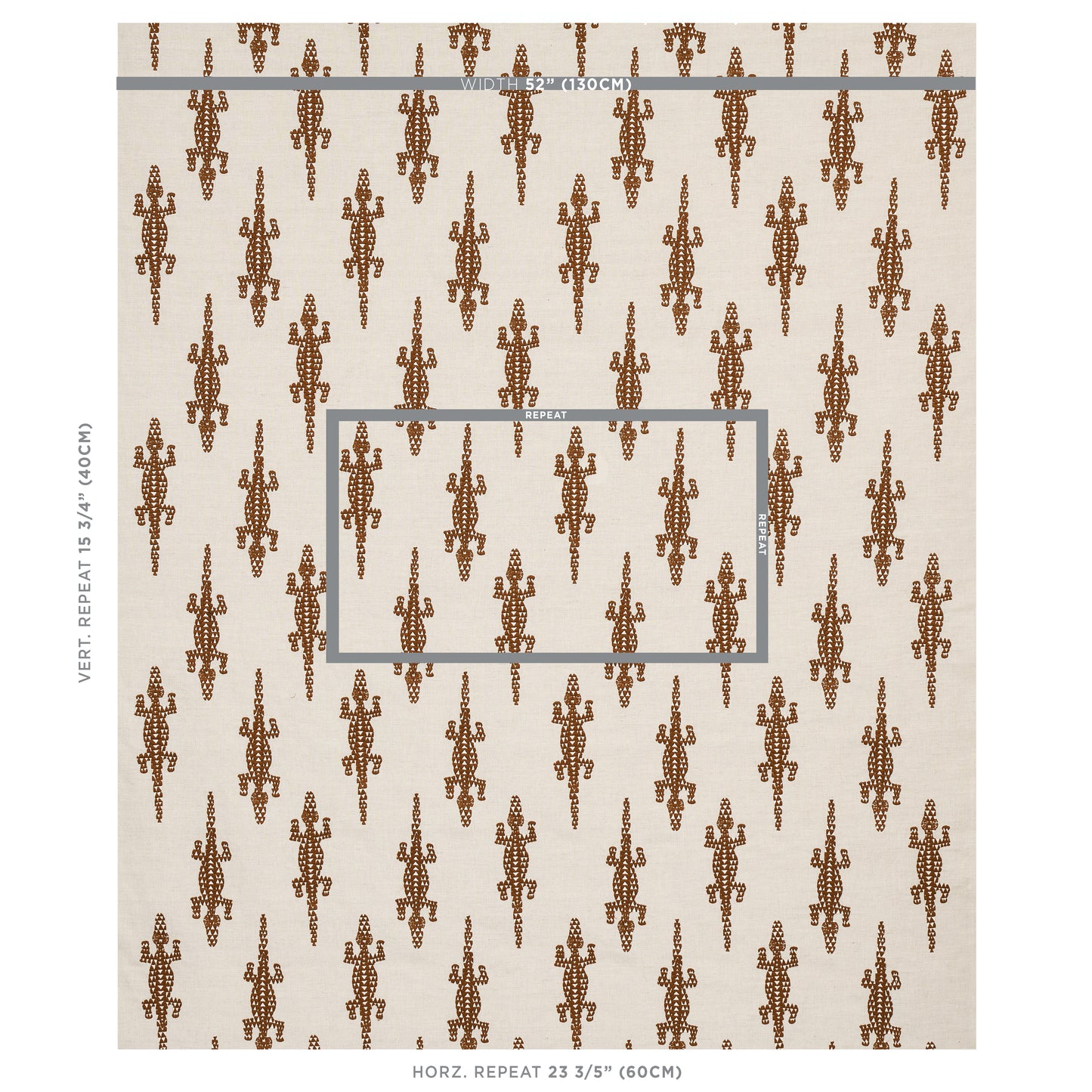 SCHUMACHER FABRIC  COPACABANA BARACOA EMBROIDERY   BROWN   - 80201