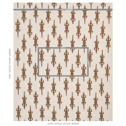 SCHUMACHER FABRIC  COPACABANA BARACOA EMBROIDERY   BROWN   - 80201