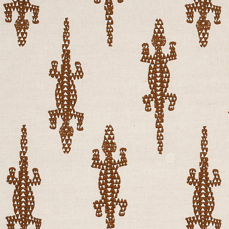 SCHUMACHER FABRIC  COPACABANA BARACOA EMBROIDERY   BROWN   - 80201