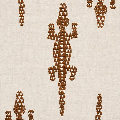 SCHUMACHER FABRIC  COPACABANA BARACOA EMBROIDERY   BROWN   - 80201